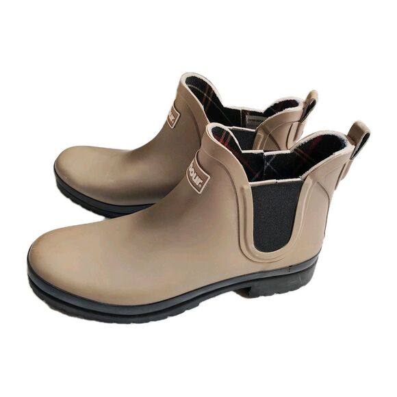 Barbour Mallow Chelsea Rain Boots Men's Size 8 Putty Rubber Waterproof - Picture 3 of 11